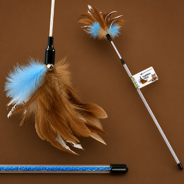 Nutrapet Feather Flick Cat Wand Cat Toy