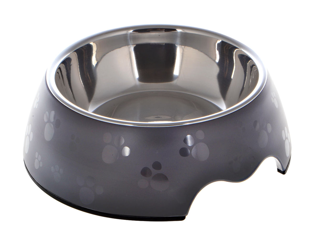 Nutrapet Melamine Round Paw Bowl Set – Grey (Medium)