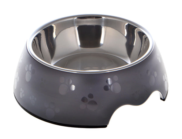 Nutrapet Melamine Round Paw Bowl Set – Grey (Medium)