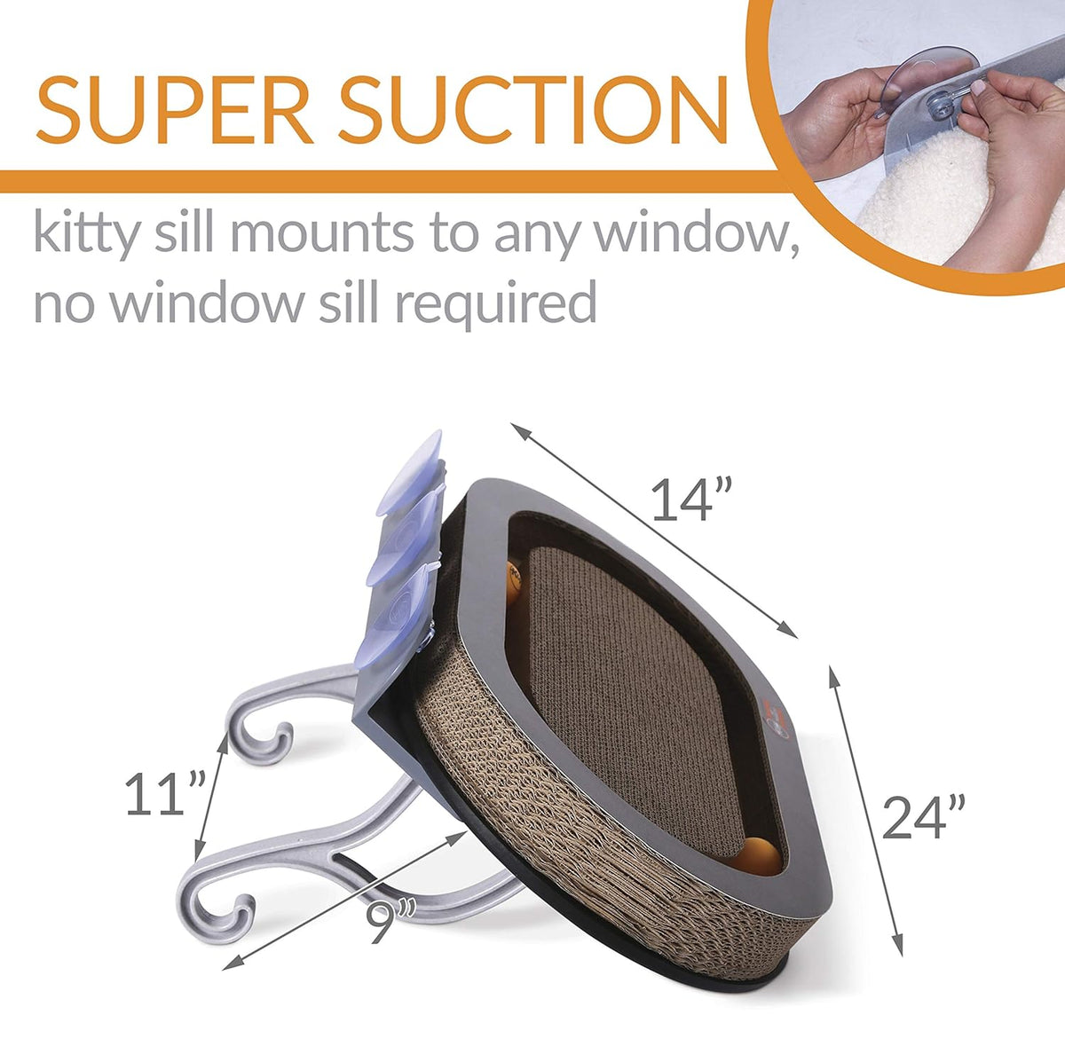 K&H Universal Mount Kitty Sill with Cardboard Track – 14 x 24 Inches