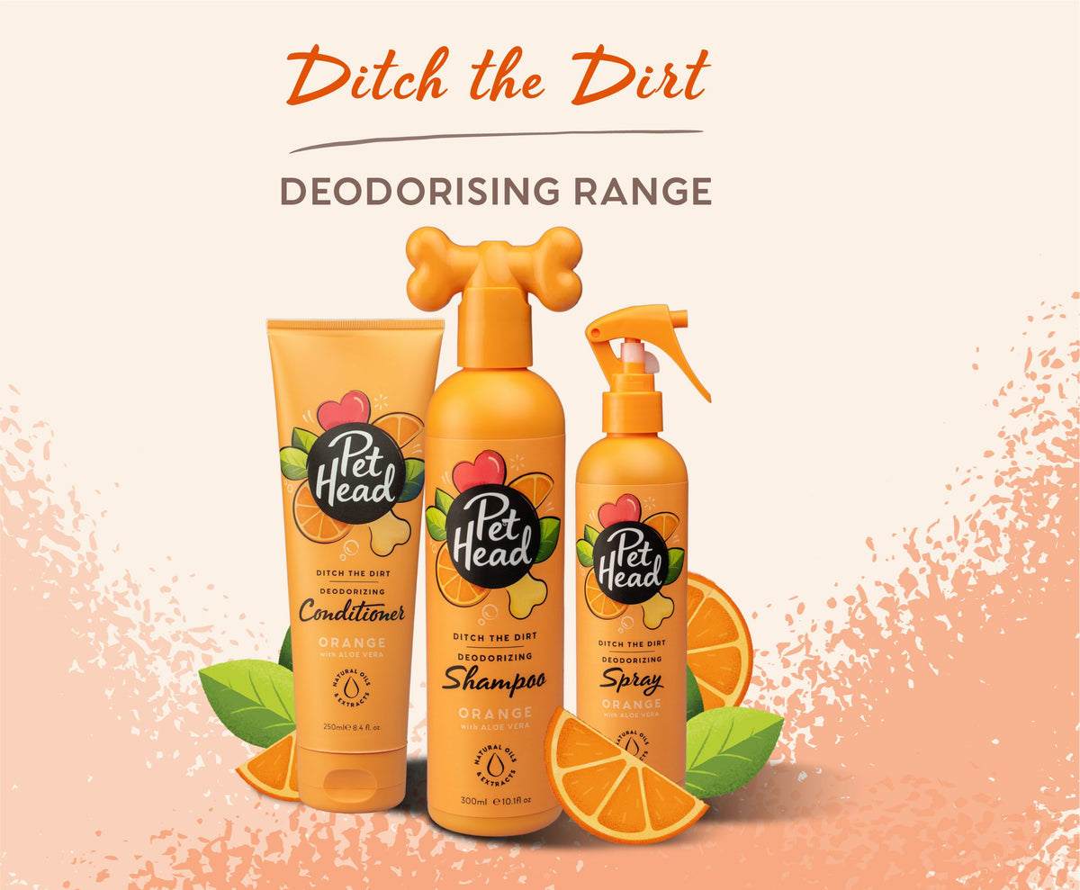 Pet Head Ditch The Dirt Deodorizing Dog Conditioner | Charcoal & Orange Oil | Odour Neutralising | Vegan & Cruelty-Free | 250ml