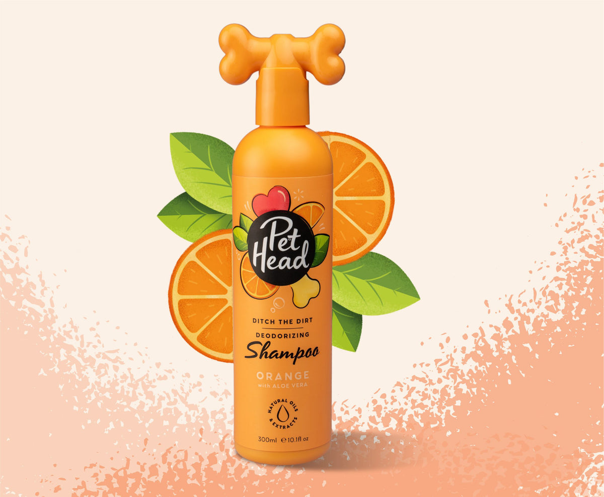 Pet Head Ditch The Dirt Deodorizing Dog Shampoo | Charcoal & Orange Oil | Odour Neutralising | Vegan & Cruelty-Free | 300ml