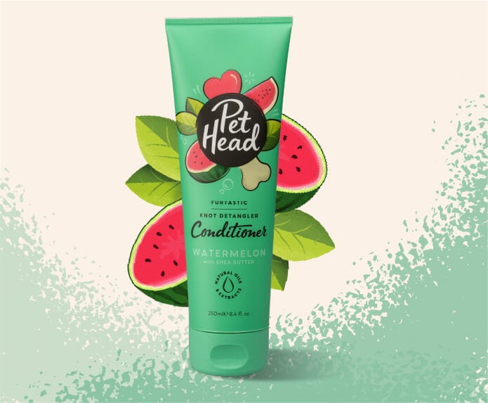Pet Head Furtastic Knot Detangler Dog Conditioner | Long & Curly Coats | Shea Butter & Apricot Oil | Watermelon Scent | Vegan & Cruelty-Free | 250ml