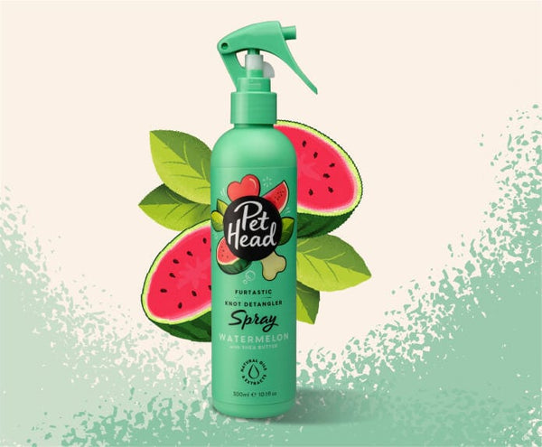 Pet Head Furtastic Knot Detangler Dog Spray | No-Rinse | Shea Butter & Apricot Oil | Watermelon Scent | Vegan & Cruelty-Free | 300ml