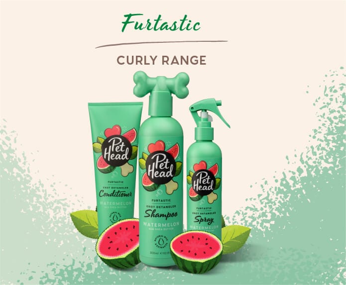 Pet Head Furtastic Knot Detangler Dog Spray | No-Rinse | Shea Butter & Apricot Oil | Watermelon Scent | Vegan & Cruelty-Free | 300ml