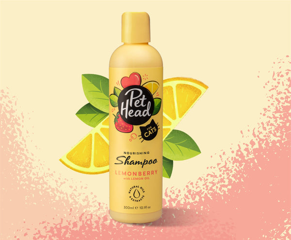 Pet Head Lemonberry Nourishing Cat Shampoo | Strawberry & Lemon Oil | Safflower Oil | Vegan & Cruelty-Free | 300ml