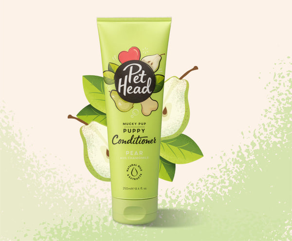 Pet Head Mucky Pup Puppy Conditioner for Sensitive Skin – Prickly Pear & Rosehip Oil | Pear Scent | Vegan & Cruelty-Free | 250ml