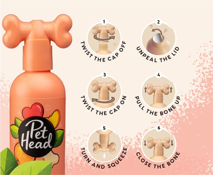 Pet Head Quick Fix 2in1 Dog Shampoo | Argan, Coconut & Jojoba Oil | Peach Scent | Vegan & Cruelty-Free | 300ml