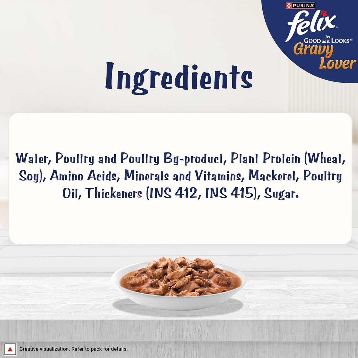 Felix Gravy Lover Mackerel Chunks Complete & Balanced Adult Cat Wet Food (Pack of 12)