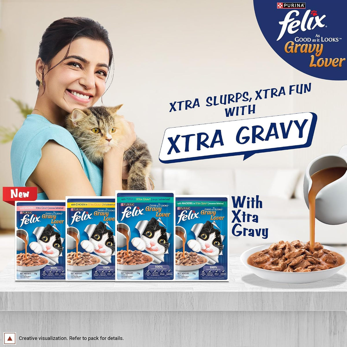 Felix Gravy Lover Tuna Chunks Adult Complete & Balanced Cat Wet Food (Pack of 12)