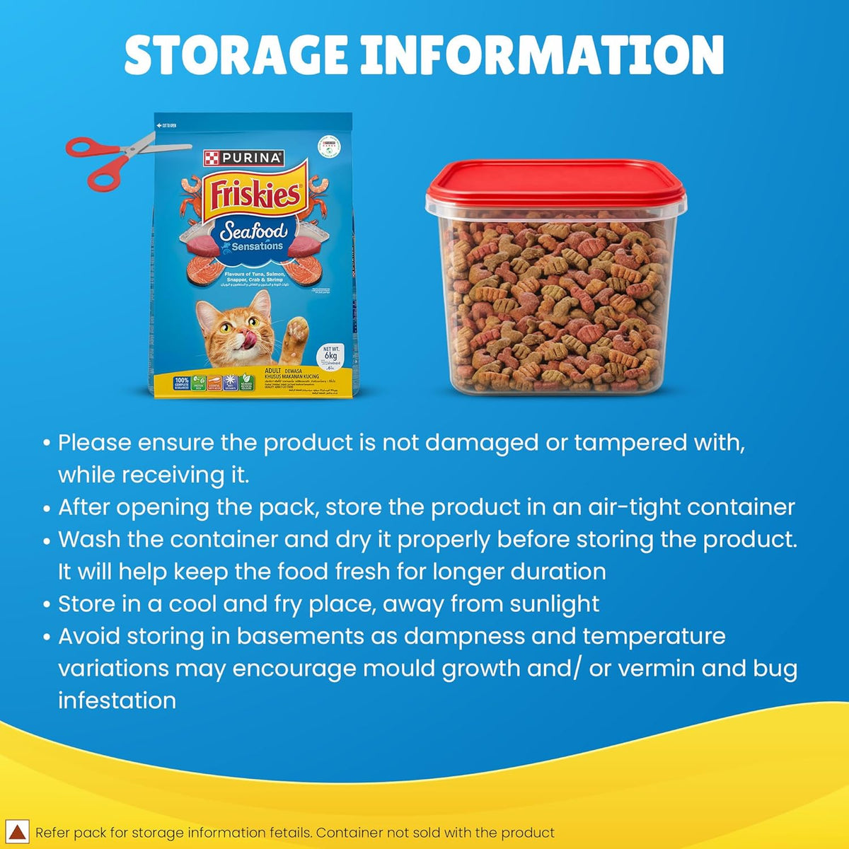 Purina Friskies Seafood Sensations Adult Dry Cat Food with Tuna, Salmon, Snapper, Crab & Shrimp Flavours 6kg