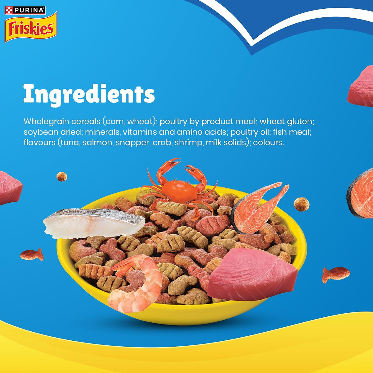 Purina Friskies Seafood Sensations Adult Dry Cat Food with Tuna, Salmon, Snapper, Crab & Shrimp Flavours 6kg