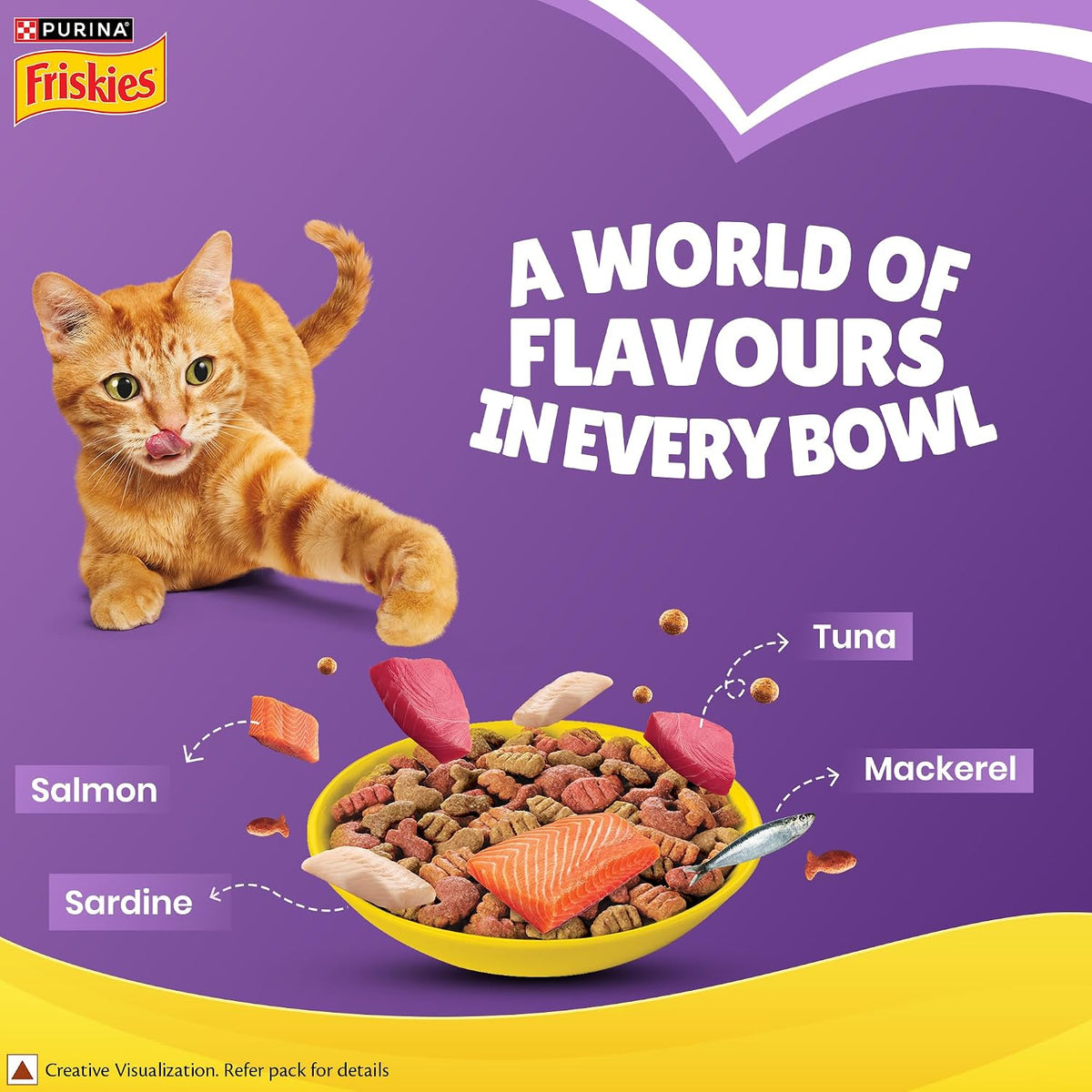 Purina Friskies Surfin' Favourites Adult Dry Cat Food with Mackerel, Tuna, Salmon & Sardine Flavours 6kg