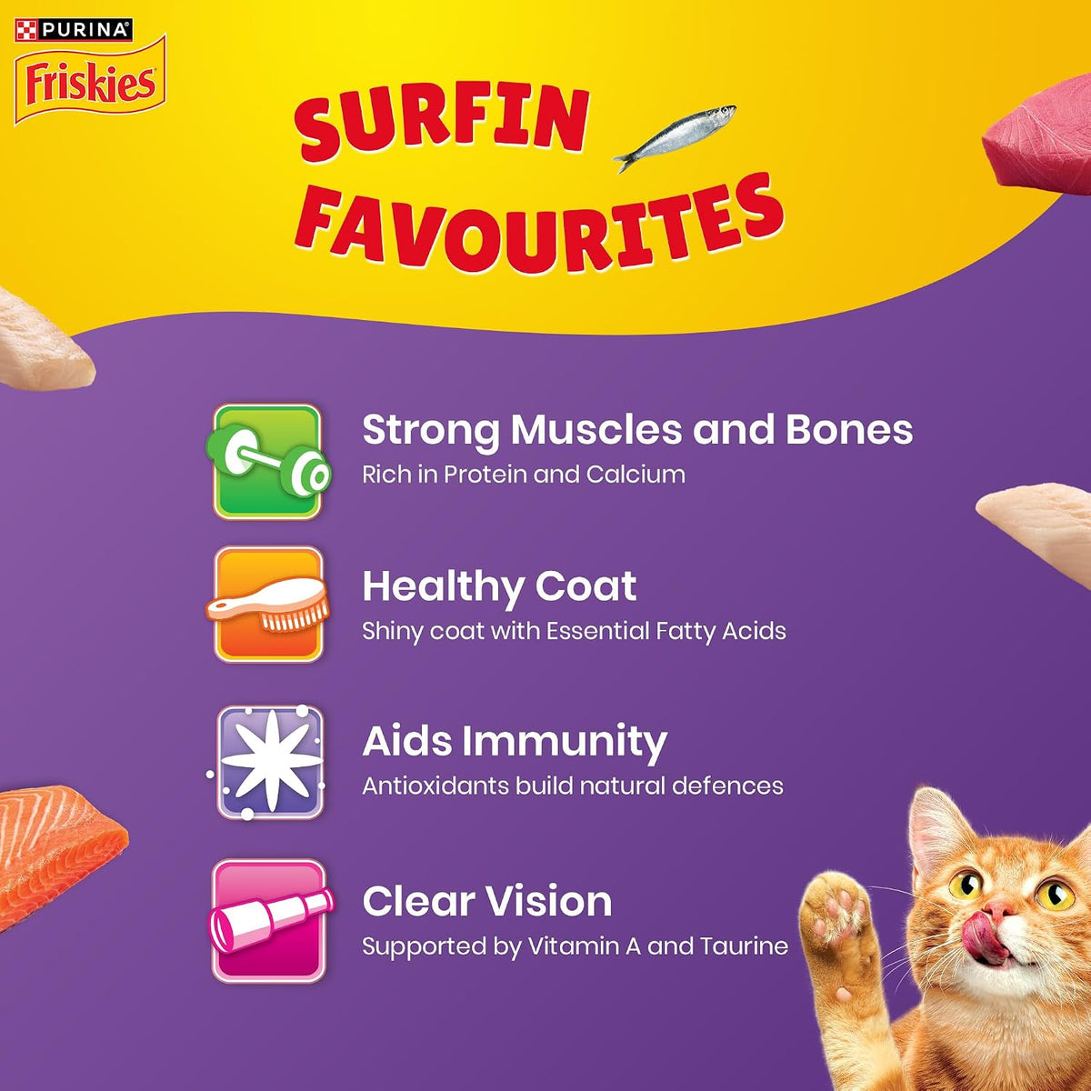 Purina Friskies Surfin' Favourites Adult Dry Cat Food with Mackerel, Tuna, Salmon & Sardine Flavours 6kg