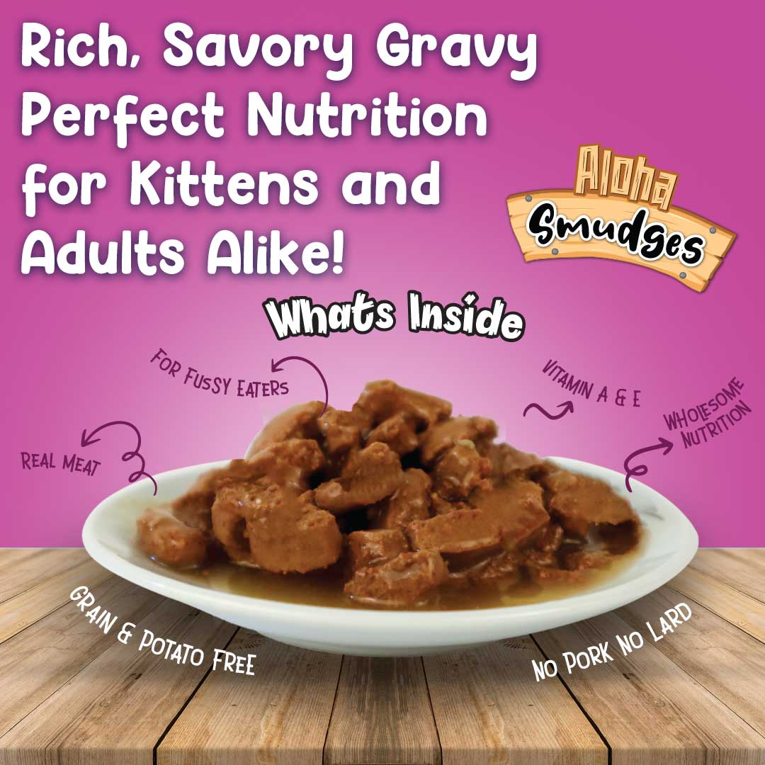 Aloha Smudges Cod & Salmon Adult Cat wet food in Gravy 85g Pouch