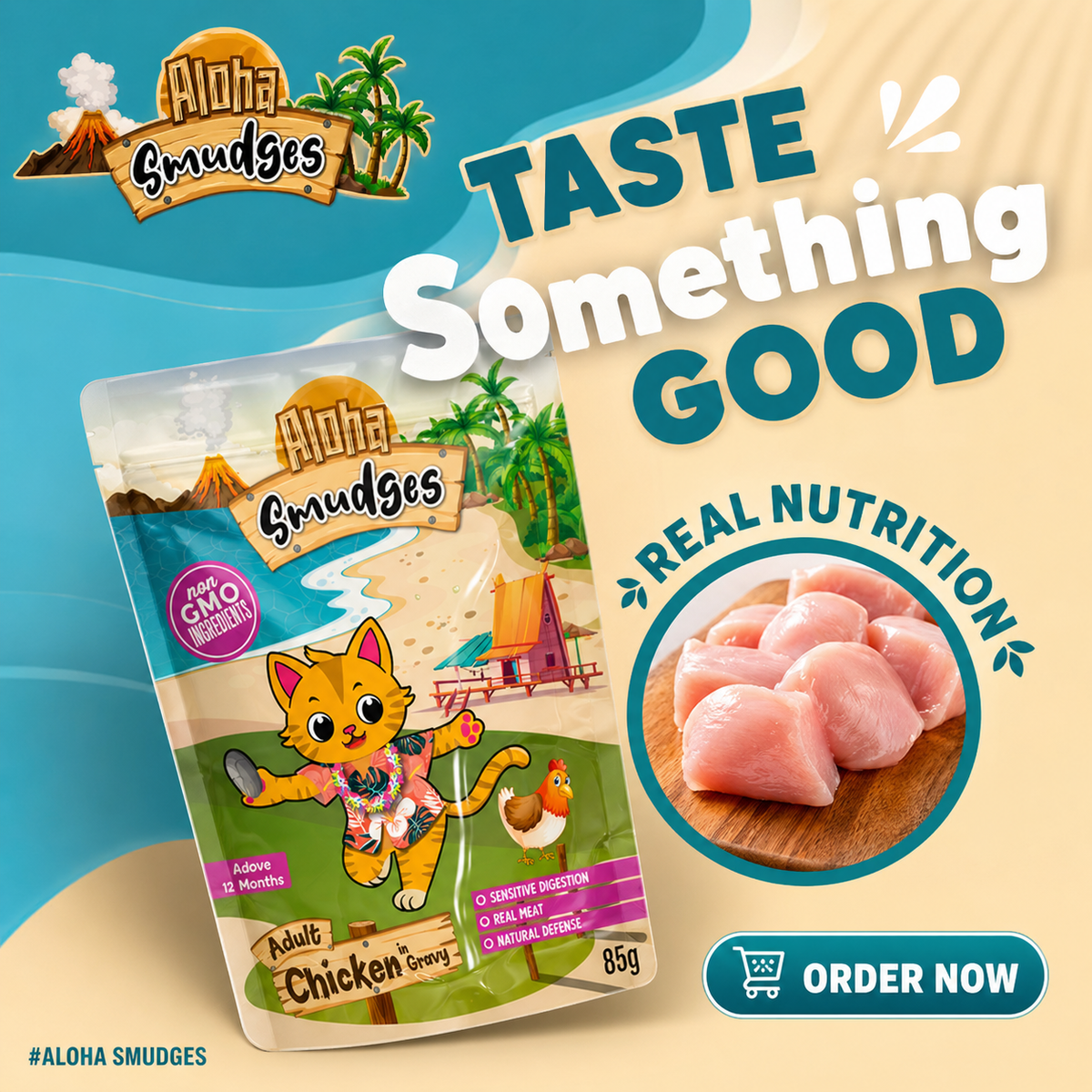 Aloha Smudges Chicken Adult Cat Wet Food in Gravy 85g Pouch
