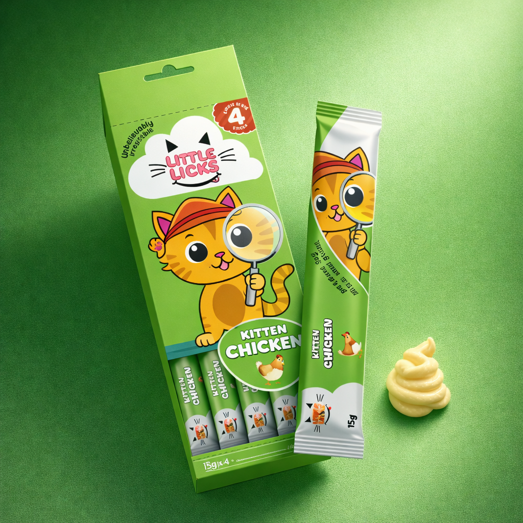 Smudges Little Licks Chicken Creamy Bisque Treats for Kitten Cat 4 x 15g