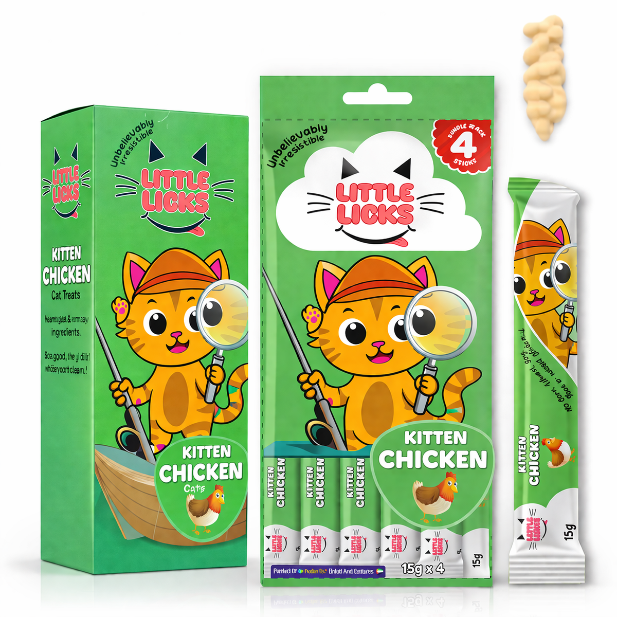 Smudges Little Licks Chicken Creamy Bisque Treats for Kitten Cat 4 x 15g