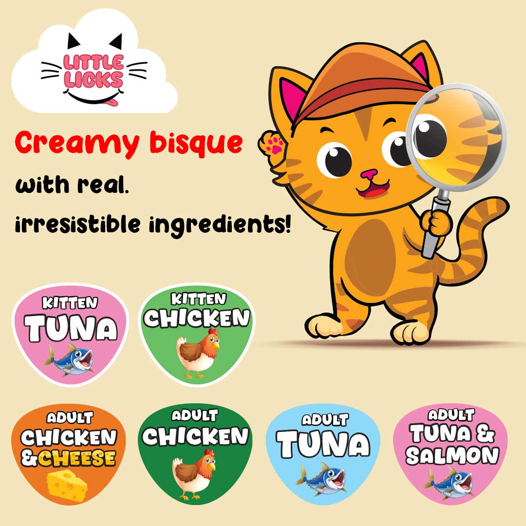 Smudges Little Licks Chicken Creamy Bisque Treats for Kitten Cat 4 x 15g