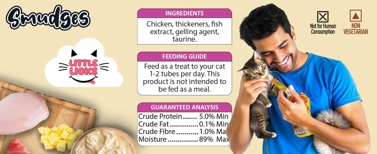 Smudges Little Licks Chicken Creamy Bisque Treats for Kitten Cat 4 x 15g