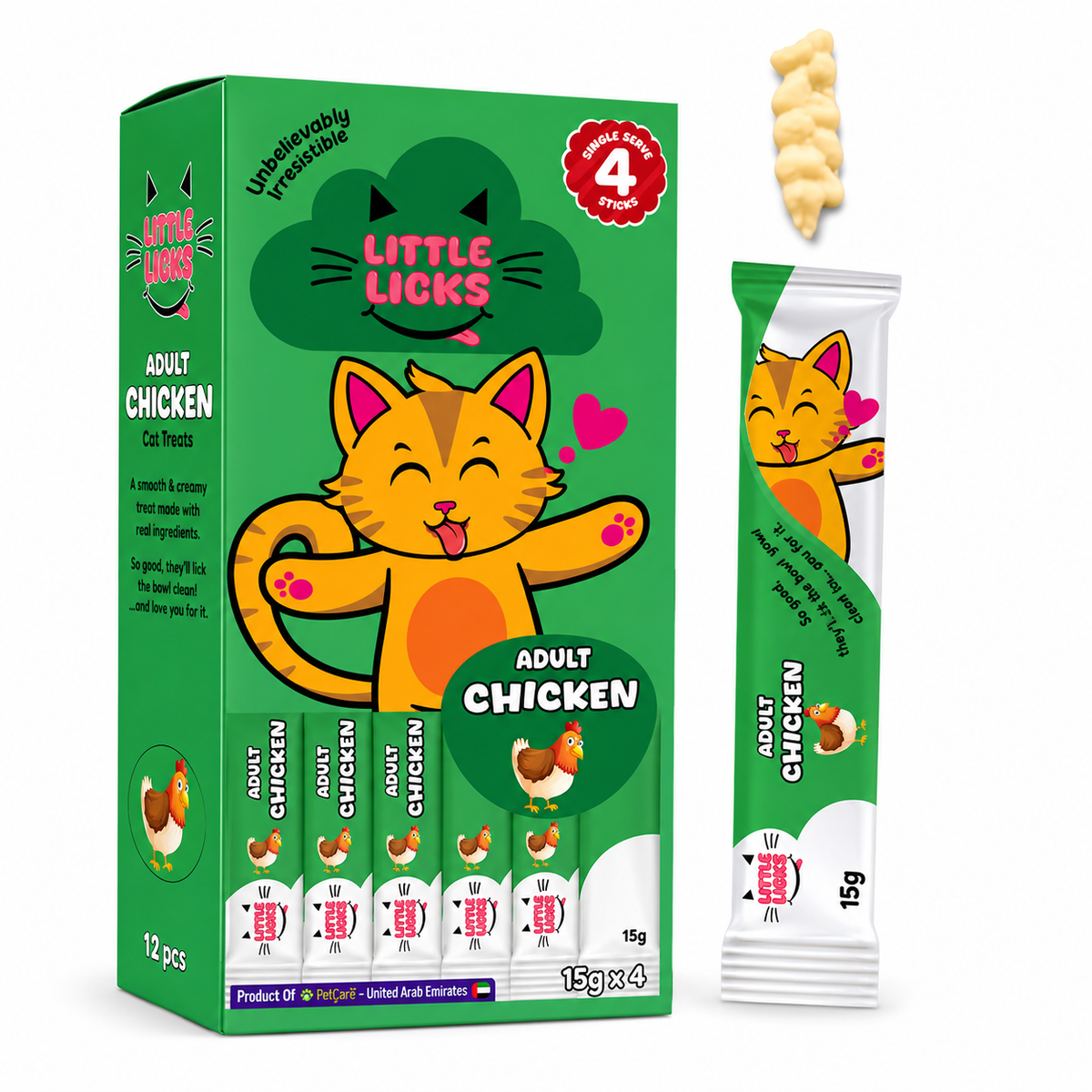 Smudges Little Licks Chicken Creamy Bisque Treats for Adult Cat 4 x 15g