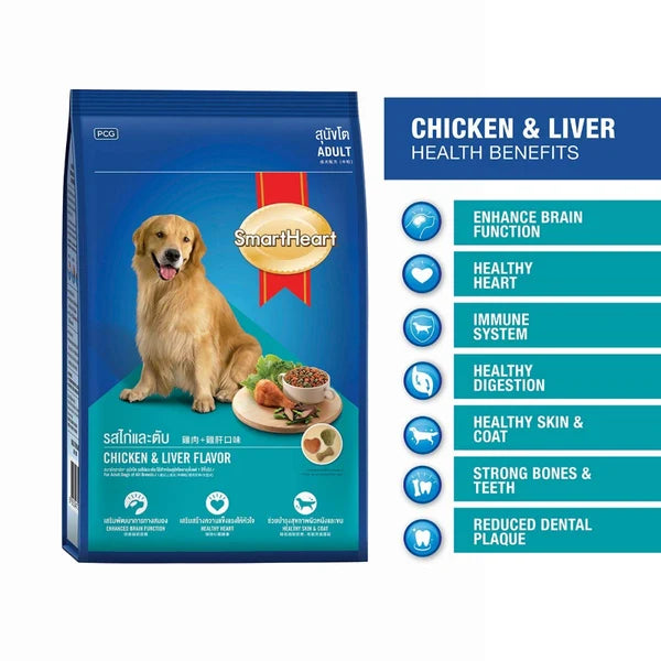 SmartHeart Adult Dog Food Chicken & Liver Flavour 20kg