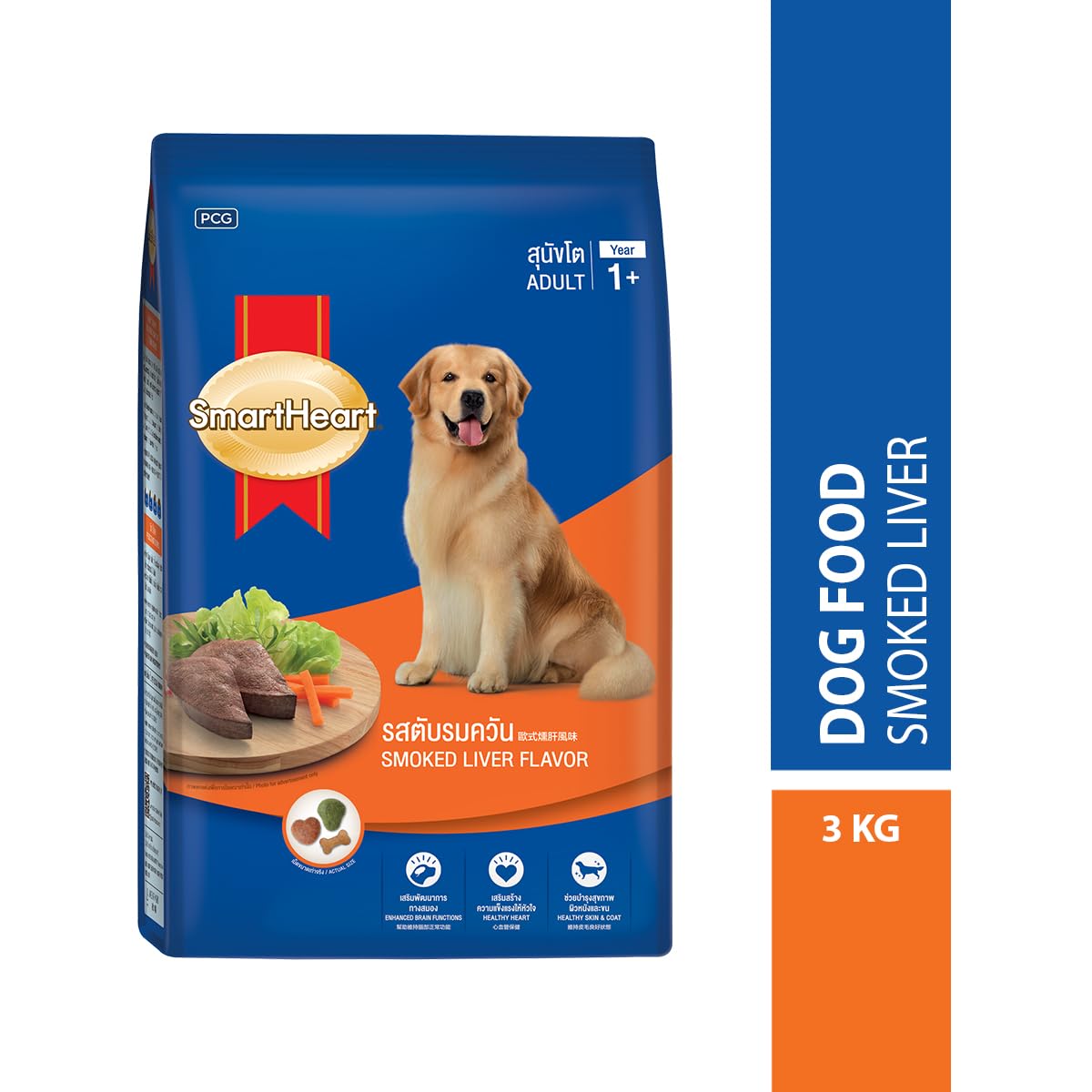 SmartHeart Adult Dog Food Smoked Liver Flavour 3kg