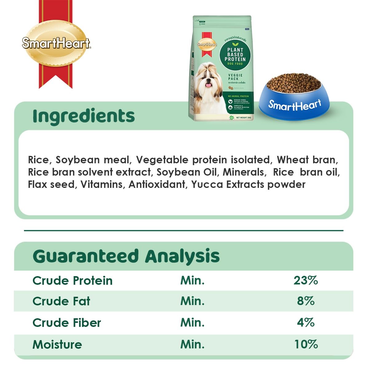 SmartHeart Adult Dog Food Veggies 3kg