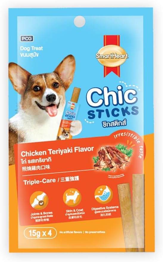 SmartHeart Chick'n Sticks Chicken Teriyaki Flavour Dog Treats 15g