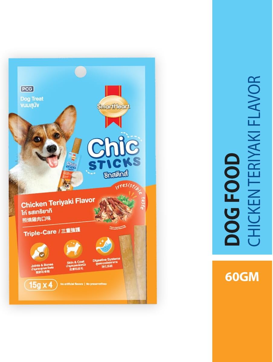 SmartHeart Chick'n Sticks Chicken Teriyaki Flavour Dog Treats 15g