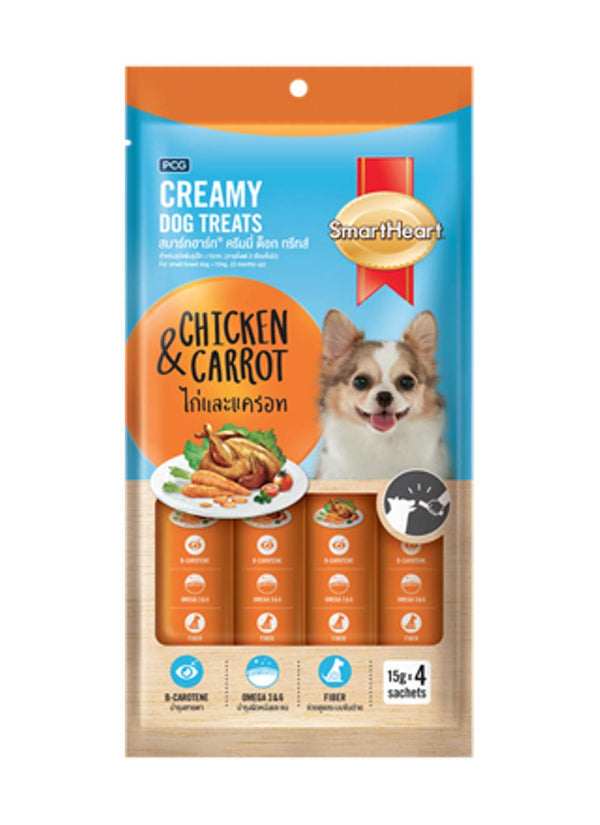 SmartHeart Creamy Dog Treats Chicken & Carrot 60g
