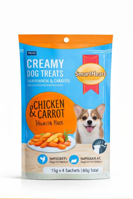 SmartHeart Creamy Dog Treats Chicken & Carrot 60g