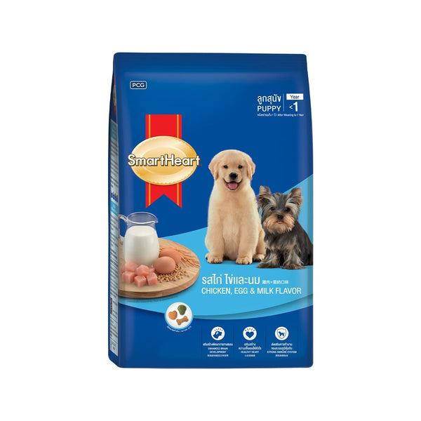 SmartHeart Dry Puppy Dog Food Chicken, Egg & Milk Flavour 2.7kg (Pack of 6)