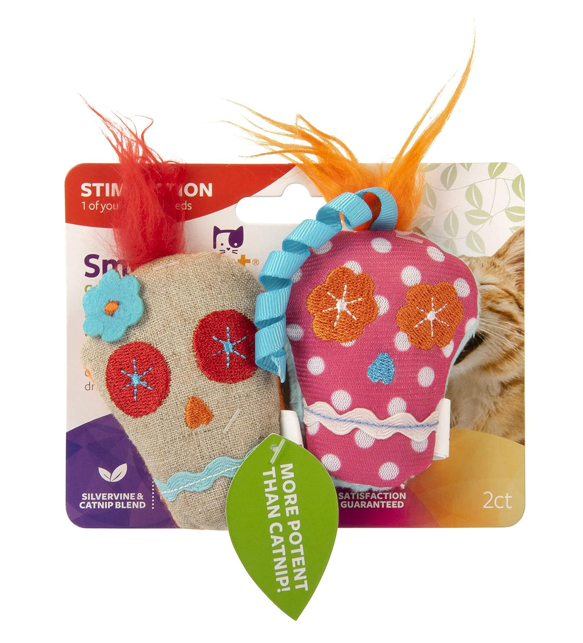 SmartyKat Skitter Skulls Catnip & Silvervine Cat Toys – Set of 2