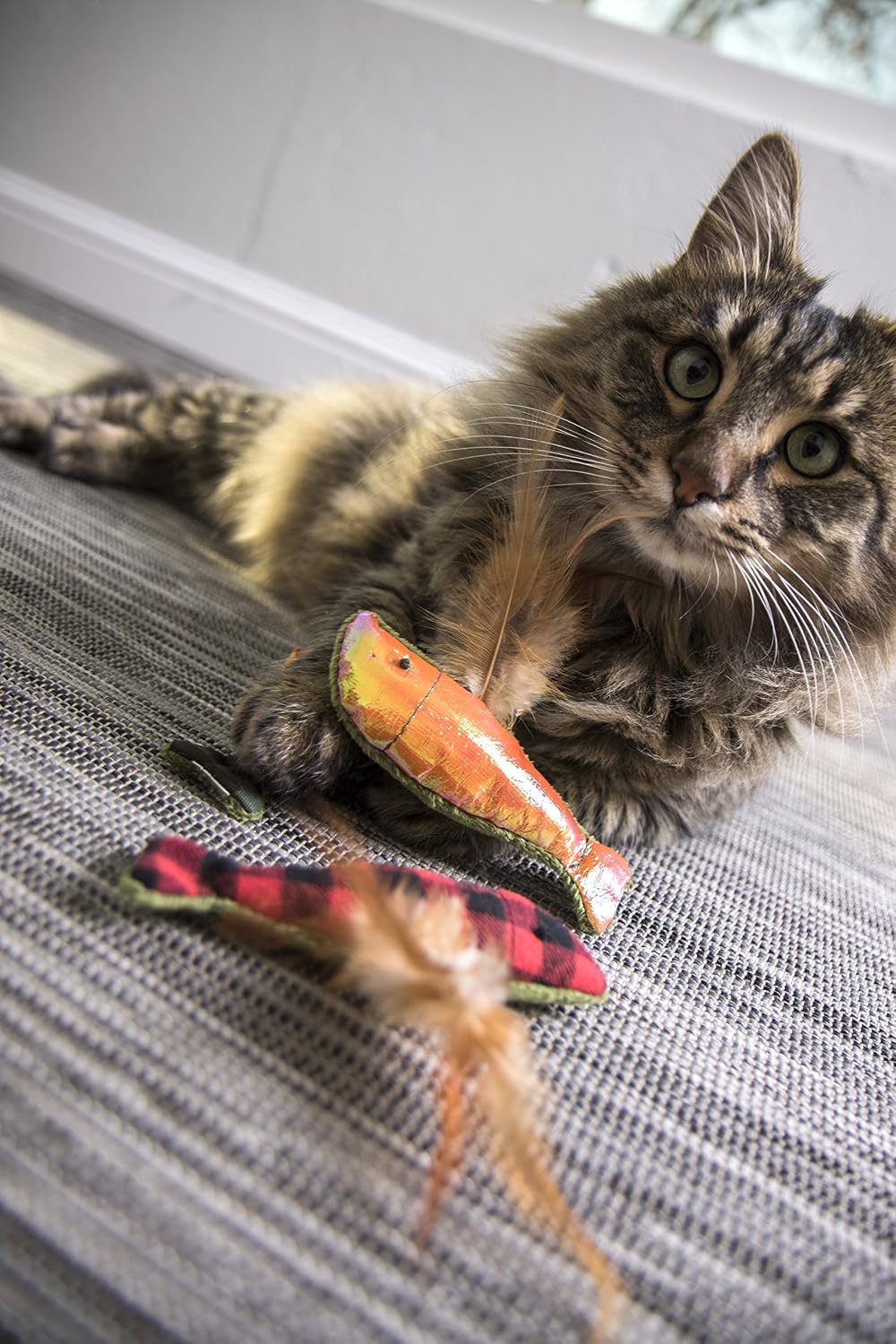 SmartyKat Fish Friends Crinkle, Feather & Catnip Cat Toys – Set of 3