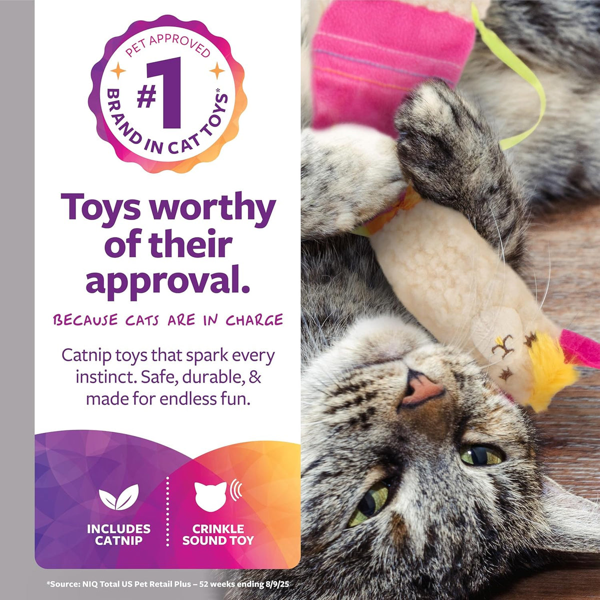 SmartyKat Leggy Llama Kicker Plush Catnip Cat Toy