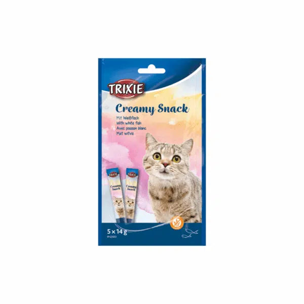 Trixie Creamy Snack with white fish, 5 × 14 g
