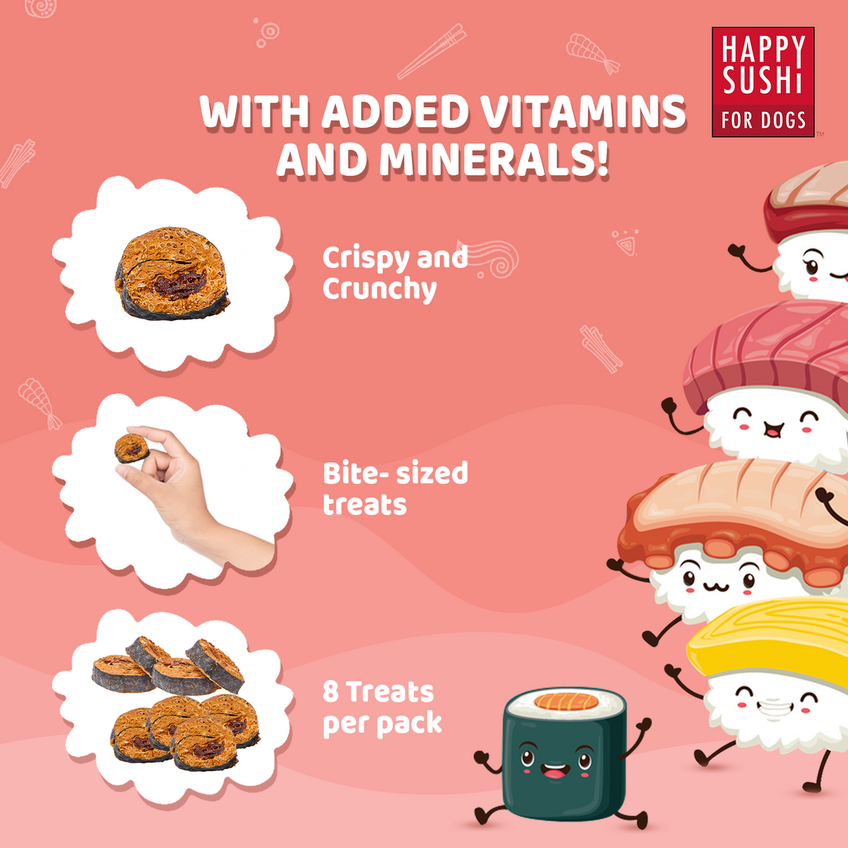 Happy Sushi Rolls With Chicken, Rice And Seaweed, 8 Pcs 112g - HS05 PDP 3.png