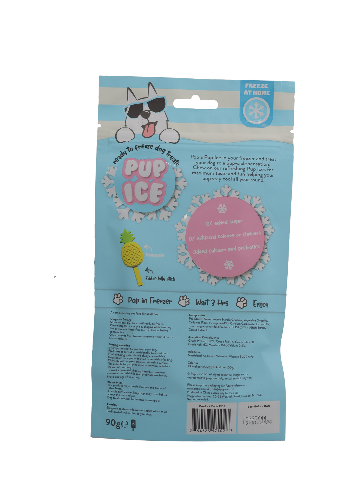 Pup Ice Fruity Lollies Pineapple 3Pk 90G - PI05 -2.png