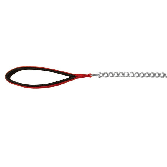 Trixie Chain Leash with Nylon Hand Loop, 3.30 ft./4.0 mm, Red