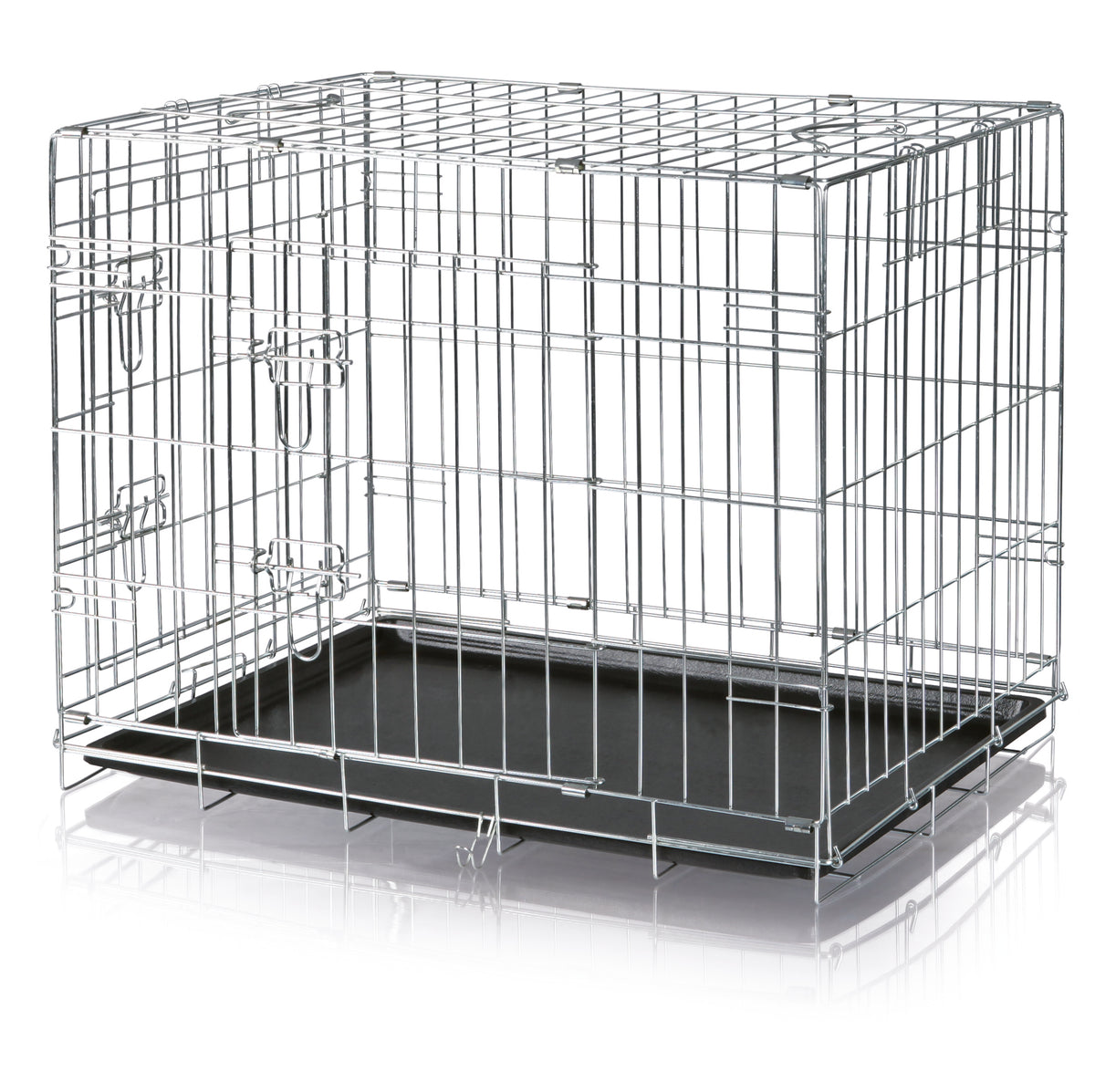 Trixie Home Kennel, Wire Mesh with Two Doors, 78L x 55W x 62H cm / 31L x 22W x 24H inch