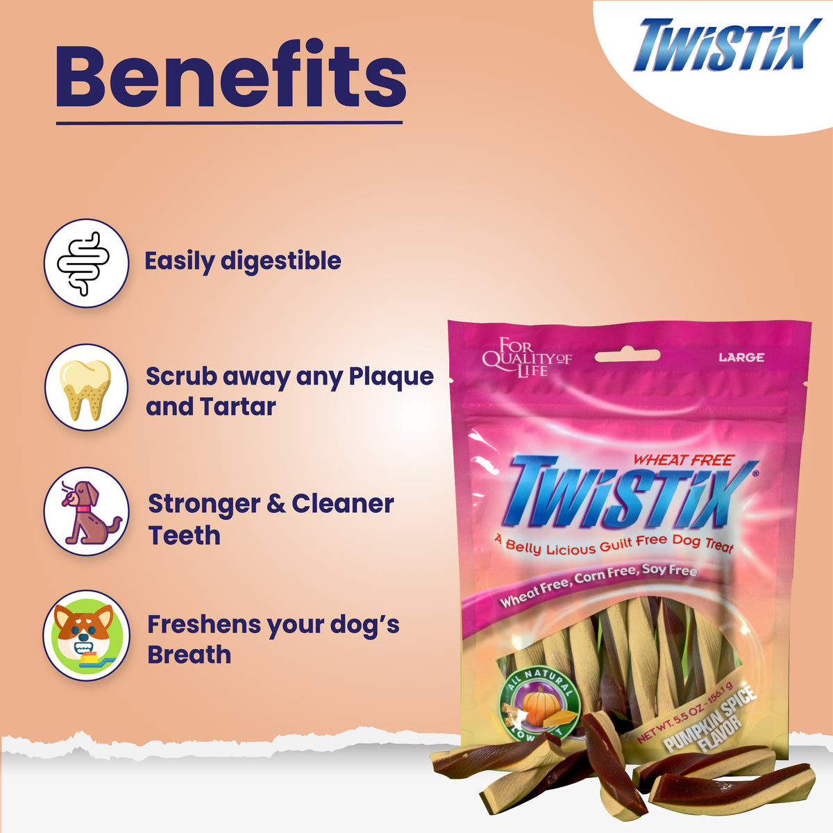 Twistix Pumpkin Spice Flavor, 156 gm, Large - 631528_2.jpg