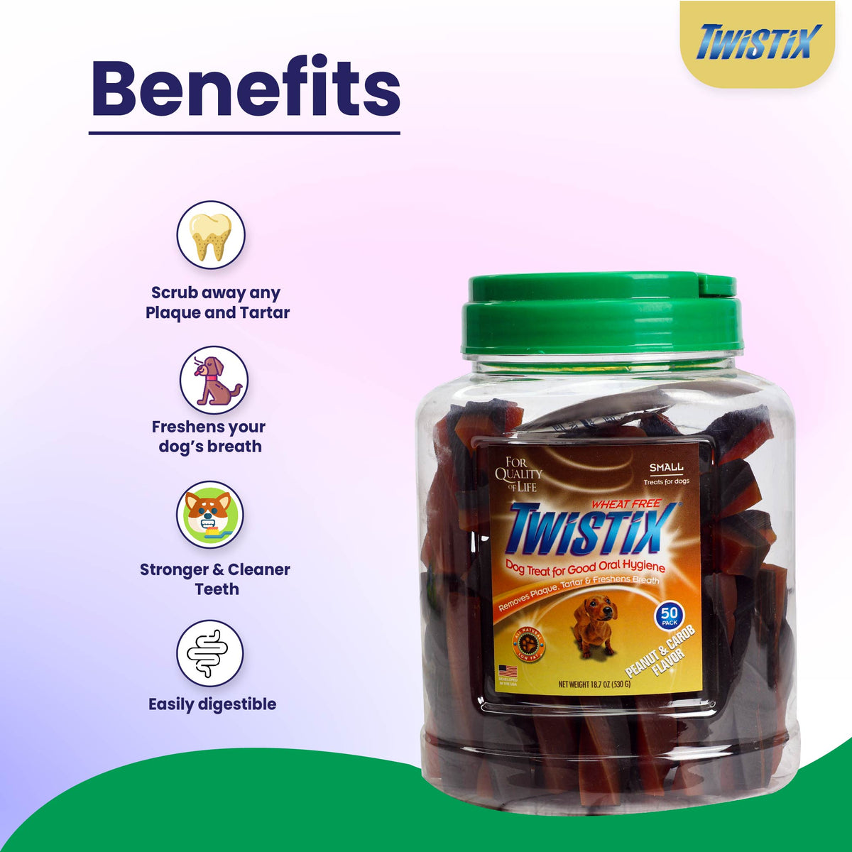 Twistix Canister Peanut & Carob 50 Sticks - 911347_1.jpg