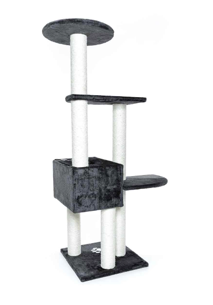 Trixie Alicante Scratching Cat Tree, Grey, 43 x 43 x 142 cm