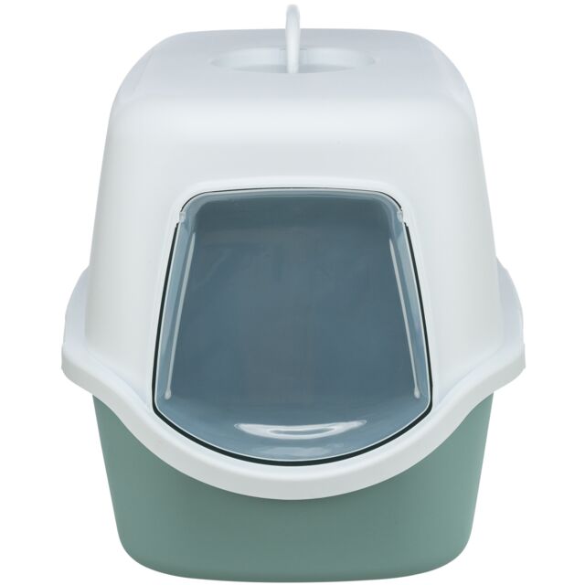 Trixie Vico cat litter tray, with hood, 40 × 40 × 56 cm, sage/white