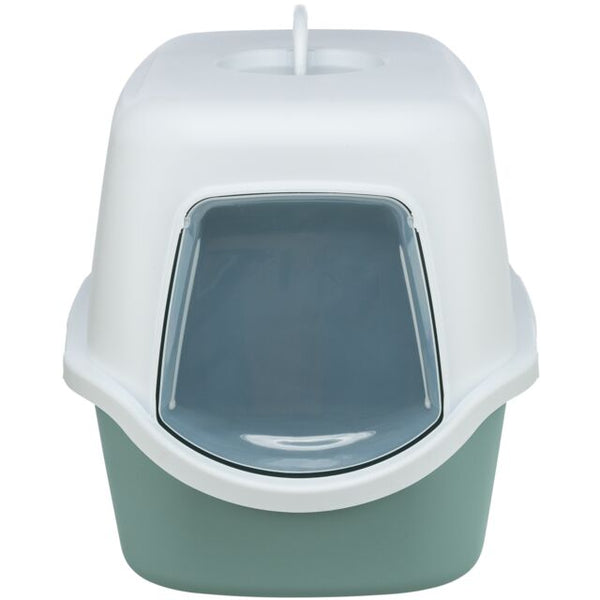 Trixie Vico cat litter tray, with hood, 40 × 40 × 56 cm, sage/white