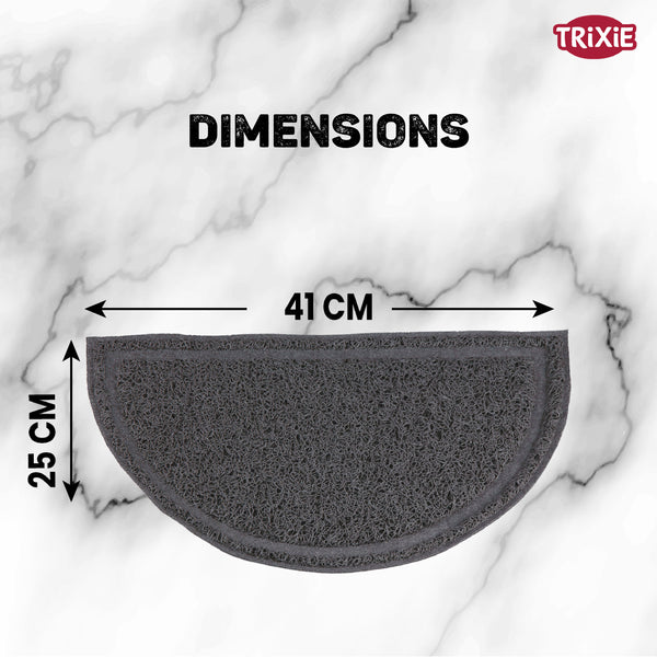 Trixie Cat litter tray mat, semi-circular, PVC, 41 × 25 cm, anthracite NEW