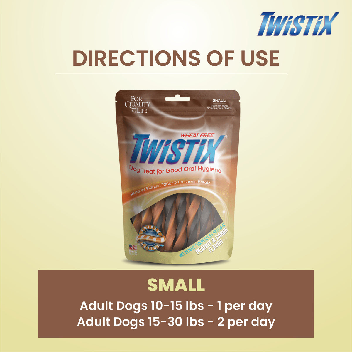 Twistix Peanut & Carob Flavor, 156 gm, Small - 631634_2.jpg