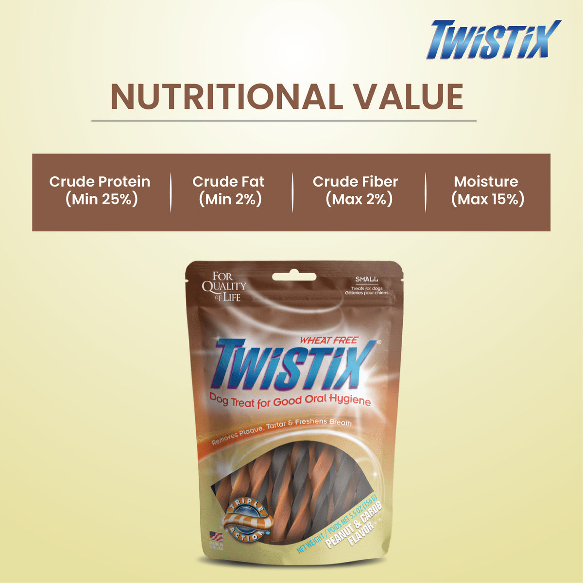 Twistix Peanut & Carob Flavor, 156 gm, Small - 631634_1.jpg