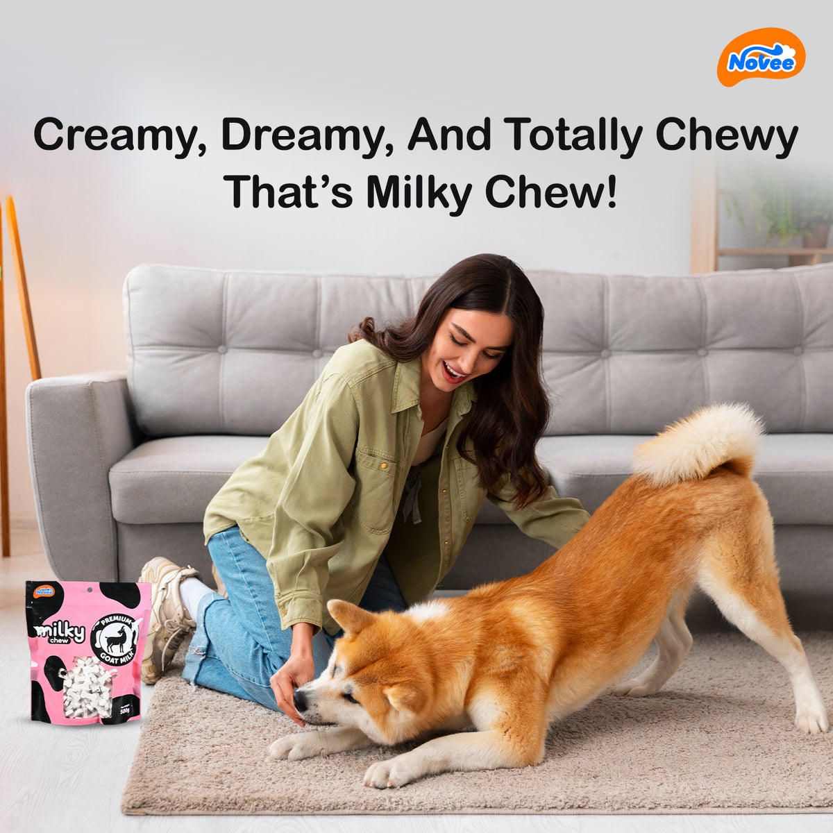 Novee Milky Chew Goat Milk Mini Bones, 500 gm. - 9928 pdp 1.jpg